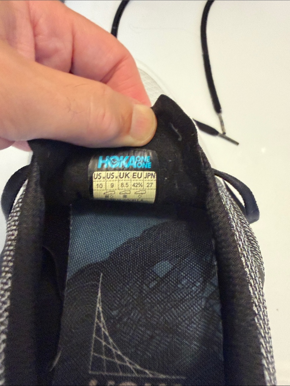 Hoka Kids Black and Blue Slip-On Running Sneaker